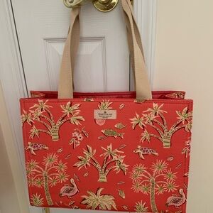 Spartina 449 Coral Palm Tree Tote